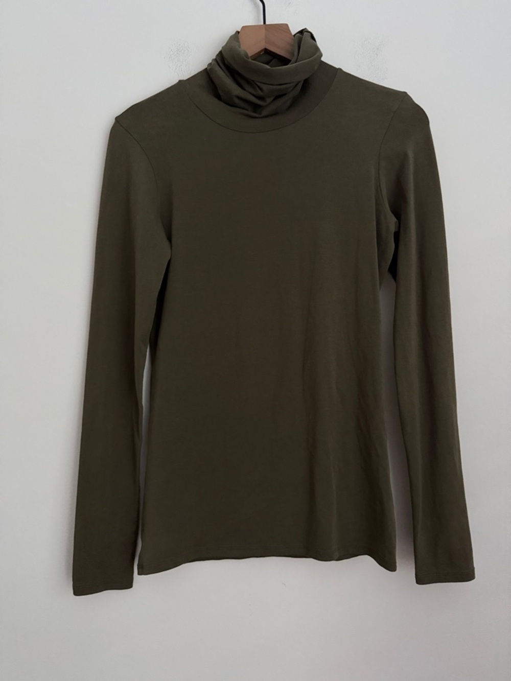Peruvian Connection Olive Green Extreme TurtleNeck Pima cotton Pullover Top S